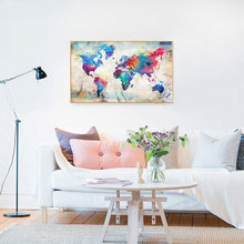 Carica l&#39;immagine nel visualizzatore della Galleria, HUACAN Pittura diamante quadrato pieno Mappa del mondo 5D Diamante fai da te Ricamo Vendita Paesaggio Mosaico Immagine di strass Decorazioni per la casa