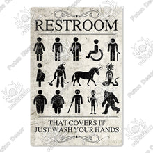 Laden Sie das Bild in den Galerie-Viewer, Putuo Decor Restroom Blechschild Vintage Badezimmer Plaque Metall Wandkunst Poster für WC Dekoration Zubehör Eisen Gemälde