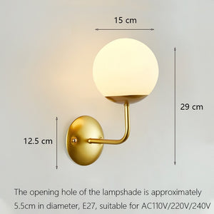Dekorative LED-Wandleuchte Eisen Nacht Lesen neben Lampe Home Treppen Vintage Loft Sconce Wandleuchten Glaskugel Gold Schwarz E27