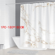 Cargar imagen en el visor de la galería, Cortina de ducha con estampado de mármol geométrico, juego de alfombrillas de baño, alfombra suave antideslizante, cubierta de tapa de inodoro, cortina de baño, decoración moderna para el hogar