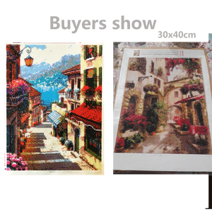 Huacan 5D Landscape Diamond Painting Street Full Square Round Drill Embroidery Mosaic Home Decorations