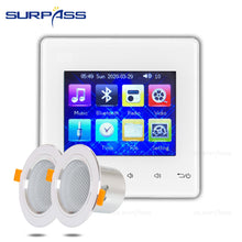 Charger l&#39;image dans la galerie, Mini panneau amplificateur mural compatible Bluetooth Fm HiFi Home cinéma son stéréo avec haut-parleur de plafond système de sonorisation salle de bain