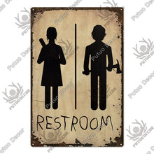 Laden Sie das Bild in den Galerie-Viewer, Putuo Decor Restroom Blechschild Vintage Badezimmer Plaque Metall Wandkunst Poster für WC Dekoration Zubehör Eisen Gemälde