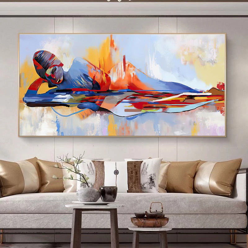 Watercolor Abstract Lord Buddha Canvas painting Wall Art Posters Prints Wall Pictures For Living Room Home Wall Cuadros Decor