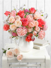 Cargar imagen en el visor de la galería, DIY 5D diamante pintura florero diamante mosaico flor arte DIY Rhinestone bordado punto de cruz Kit decoración del hogar