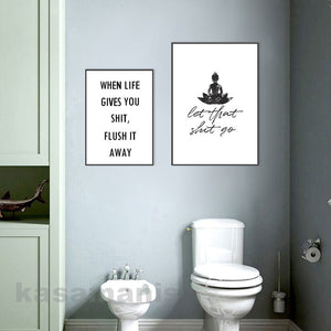 Citation de salle de bain signe impression noir blanc affiche tout le monde veut changer le monde papier toilette Art toile peinture décor de salle de bain