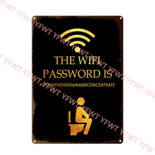 Laden Sie das Bild in den Galerie-Viewer, Frauen Männer Toilette Metallschild Toilette Blechschild Wanddekoration für Man Cave Hotel Pub Bar Eisenmalerei Fress Wifi Metallposter