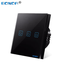 Carica l&#39;immagine nel visualizzatore della Galleria, Interruttore tattile Interruttori a sensore Luce a parete Led 1 via 110v 220v 220 V Pulsante lampada on off Controller Pannello in vetro temperato impermeabile