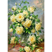 Cargar imagen en el visor de la galería, DIY 5D pintura de diamantes flores bordado de diamantes rosas flores mosaico de diamantes de imitación regalo de cumpleaños decoración del hogar