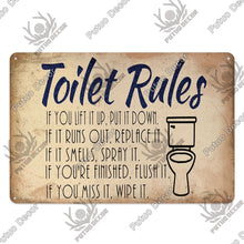 Laden Sie das Bild in den Galerie-Viewer, Putuo Decor Restroom Blechschild Vintage Badezimmer Plaque Metall Wandkunst Poster für WC Dekoration Zubehör Eisen Gemälde