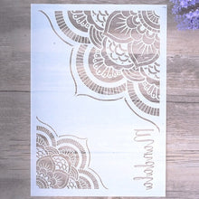 Laden Sie das Bild in den Galerie-Viewer, A3 A2 Größe DIY Craft Mandala Schablonen zum Malen auf Holz, Stoff, Wände Kunst Scrapbooking Stamping Album Prägung Papierkarten