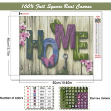 Carica l&#39;immagine nel visualizzatore della Galleria, Huacan Pittura Diamante 5D CASA Dolce Casa Quadrato Pieno/Rotondo Fiore Testo Ricamo Paesaggio Decorazione Murale Arte Diamante