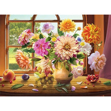 Cargar imagen en el visor de la galería, DIY 5D pintura de diamantes flores bordado de diamantes rosas flores mosaico de diamantes de imitación regalo de cumpleaños decoración del hogar