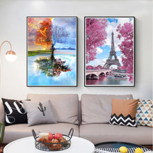 Cargar imagen en el visor de la galería, DIY 5D diamante pintura flor mosaico redondo completo playa paisaje diamante bordado imagen Rhinestone decoración del hogar regalo