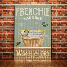 Carica l&#39;immagine nel visualizzatore della Galleria, Targhe in metallo in metallo Bulldog francese Sapone da bagno Bagno Soggiorno Amante dei cani Decorazione della parete della casa Art Poster Decor 8 X 12 pollici