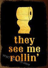 Laden Sie das Bild in den Galerie-Viewer, Frauen Männer Toilette Metallschild Toilette Blechschild Wanddekoration für Man Cave Hotel Pub Bar Eisenmalerei Fress Wifi Metallposter