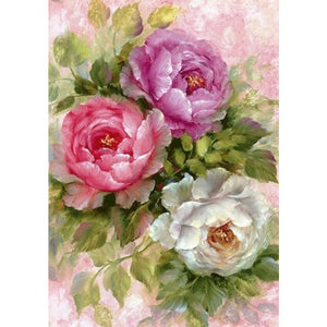 DIY 5D pintura de diamantes flores bordado de diamantes rosas flores mosaico de diamantes de imitación regalo de cumpleaños decoración del hogar