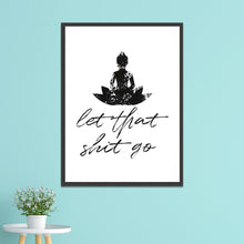 Cargar imagen en el visor de la galería, Cartel de baño divertido, impresiones en lienzo y póster Let that Shit Go Quote, arte de baño para pintura Zen, cuadro de pared, decoración de baño