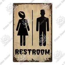 Laden Sie das Bild in den Galerie-Viewer, Putuo Decor Restroom Blechschild Vintage Badezimmer Plaque Metall Wandkunst Poster für WC Dekoration Zubehör Eisen Gemälde