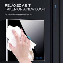 Carica l&#39;immagine nel visualizzatore della Galleria, Interruttore tattile Interruttori a sensore Luce a parete Led 1 via 110v 220v 220 V Pulsante lampada on off Controller Pannello in vetro temperato impermeabile