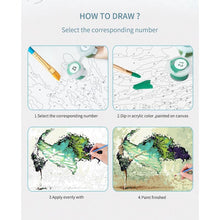 Cargar imagen en el visor de la galería, Gatyztory 3 piezas pintura por números para adultos niños hojas paisaje pintado a mano pintura al óleo lienzo DIY regalo decoración del hogar 40 × 50 cm