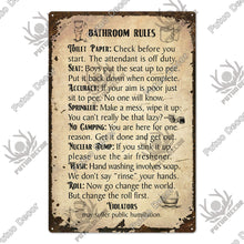 Laden Sie das Bild in den Galerie-Viewer, Putuo Decor Restroom Blechschild Vintage Badezimmer Plaque Metall Wandkunst Poster für WC Dekoration Zubehör Eisen Gemälde