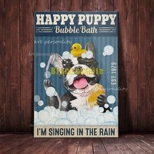 Carica l&#39;immagine nel visualizzatore della Galleria, Targhe in metallo in metallo Bulldog francese Sapone da bagno Bagno Soggiorno Amante dei cani Decorazione della parete della casa Art Poster Decor 8 X 12 pollici