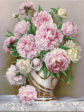 Cargar imagen en el visor de la galería, DIY 5D diamante pintura florero diamante mosaico flor arte DIY Rhinestone bordado punto de cruz Kit decoración del hogar