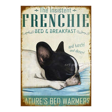 Carica l&#39;immagine nel visualizzatore della Galleria, Targhe in metallo in metallo Bulldog francese Sapone da bagno Bagno Soggiorno Amante dei cani Decorazione della parete della casa Art Poster Decor 8 X 12 pollici