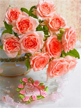 Cargar imagen en el visor de la galería, DIY 5D diamante pintura florero diamante mosaico flor arte DIY Rhinestone bordado punto de cruz Kit decoración del hogar