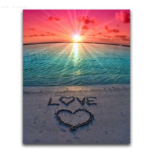 Cargar imagen en el visor de la galería, DIY 5D diamante pintura flor mosaico redondo completo playa paisaje diamante bordado imagen Rhinestone decoración del hogar regalo