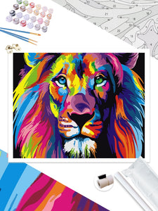 Cuadro CHENISTORY colorido León animales pintura abstracta Diy pintura Digital por números cuadro de arte de pared moderno para decoración del hogar