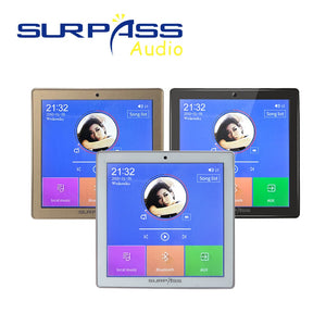 Smart Home Audio Mini amplificateur Bluetooth sans fil 2/4 canaux Écran tactile 4 ''Radio FM Fonction de carte AUX TF dans l'amplificateur mural