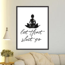 Cargar imagen en el visor de la galería, Cartel de baño divertido, impresiones en lienzo y póster Let that Shit Go Quote, arte de baño para pintura Zen, cuadro de pared, decoración de baño