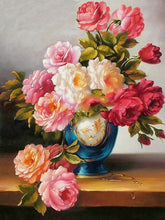 Cargar imagen en el visor de la galería, DIY 5D diamante pintura florero diamante mosaico flor arte DIY Rhinestone bordado punto de cruz Kit decoración del hogar