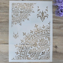 Laden Sie das Bild in den Galerie-Viewer, A3 A2 Größe DIY Craft Mandala Schablonen zum Malen auf Holz, Stoff, Wände Kunst Scrapbooking Stamping Album Prägung Papierkarten