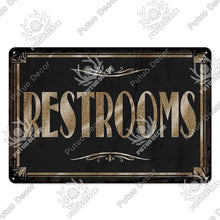 Laden Sie das Bild in den Galerie-Viewer, Putuo Decor Restroom Blechschild Vintage Badezimmer Plaque Metall Wandkunst Poster für WC Dekoration Zubehör Eisen Gemälde