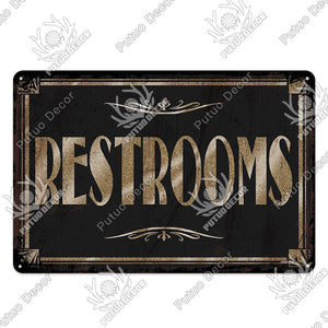 Cartel de hojalata para baño de decoración Putuo, placa de baño Vintage, carteles de arte de pared de Metal para accesorios de decoración de baño, pinturas de hierro
