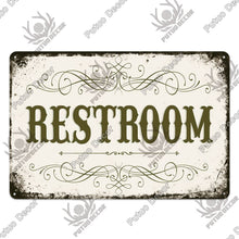Laden Sie das Bild in den Galerie-Viewer, Putuo Decor Restroom Blechschild Vintage Badezimmer Plaque Metall Wandkunst Poster für WC Dekoration Zubehör Eisen Gemälde