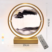 Laden Sie das Bild in den Galerie-Viewer, LED Kunstdekompression Treibsandmalerei Sanduhrdekoration 360-Grad-Drehung einzigartige dekorative Sandmalerei