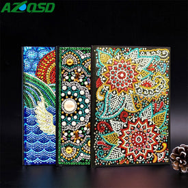 AZQSD Diamond Painting Mosaic Notebook Special Shaped Flower Mandala Patterns A5 Diary Book Embroidery Gift DIY