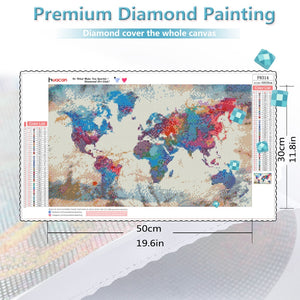 HUACAN pintura de diamante cuadrado completo mapa del mundo 5D DIY bordado de diamantes venta paisaje mosaico imagen de diamantes de imitación decoración del hogar