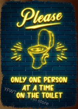 Laden Sie das Bild in den Galerie-Viewer, Frauen Männer Toilette Metallschild Toilette Blechschild Wanddekoration für Man Cave Hotel Pub Bar Eisenmalerei Fress Wifi Metallposter