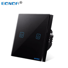 Carica l&#39;immagine nel visualizzatore della Galleria, Interruttore tattile Interruttori a sensore Luce a parete Led 1 via 110v 220v 220 V Pulsante lampada on off Controller Pannello in vetro temperato impermeabile