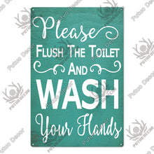 Laden Sie das Bild in den Galerie-Viewer, Putuo Decor Restroom Blechschild Vintage Badezimmer Plaque Metall Wandkunst Poster für WC Dekoration Zubehör Eisen Gemälde