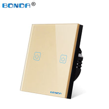 Carica l&#39;immagine nel visualizzatore della Galleria, Interruttore tattile Interruttori a sensore Luce a parete Led 1 via 110v 220v 220 V Pulsante lampada on off Controller Pannello in vetro temperato impermeabile