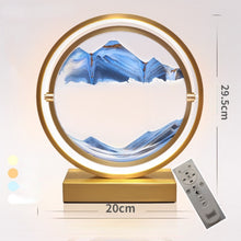 Laden Sie das Bild in den Galerie-Viewer, LED Kunstdekompression Treibsandmalerei Sanduhrdekoration 360-Grad-Drehung einzigartige dekorative Sandmalerei