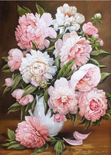 Cargar imagen en el visor de la galería, DIY 5D diamante pintura florero diamante mosaico flor arte DIY Rhinestone bordado punto de cruz Kit decoración del hogar