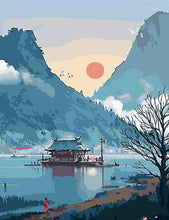 Cargar imagen en el visor de la galería, 5D paisaje diamante pintura DIY paisaje diamante mosaico puesta de sol Rhinestone bordado completo taladro punto de cruz Kit decoración del hogar