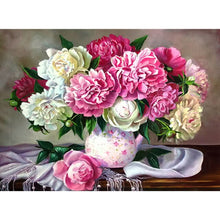 Cargar imagen en el visor de la galería, DIY 5D pintura de diamantes flores bordado de diamantes rosas flores mosaico de diamantes de imitación regalo de cumpleaños decoración del hogar